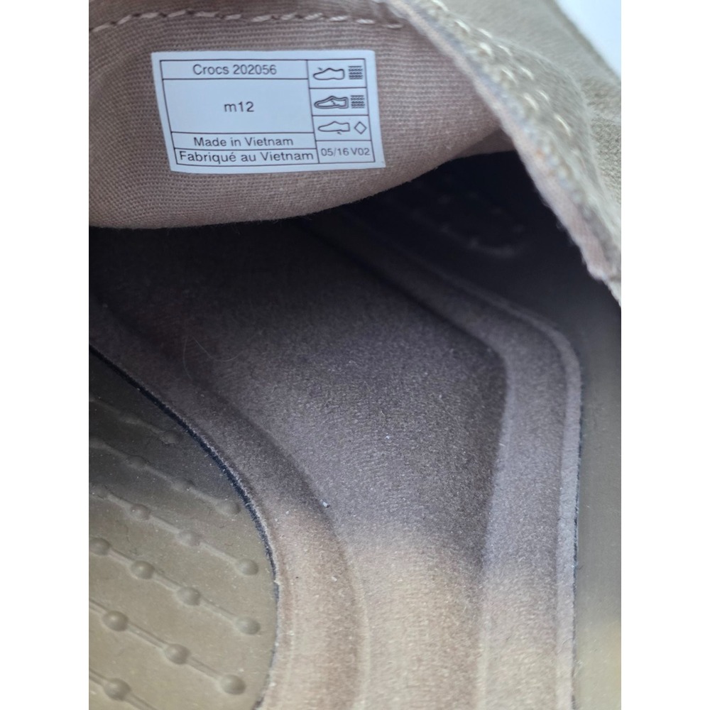 Crocs Santa Cruz 2 Men's Sneakers Size 12 Brown‎ Khaki Slip On Canvas Shoes - Picture 8 of 16